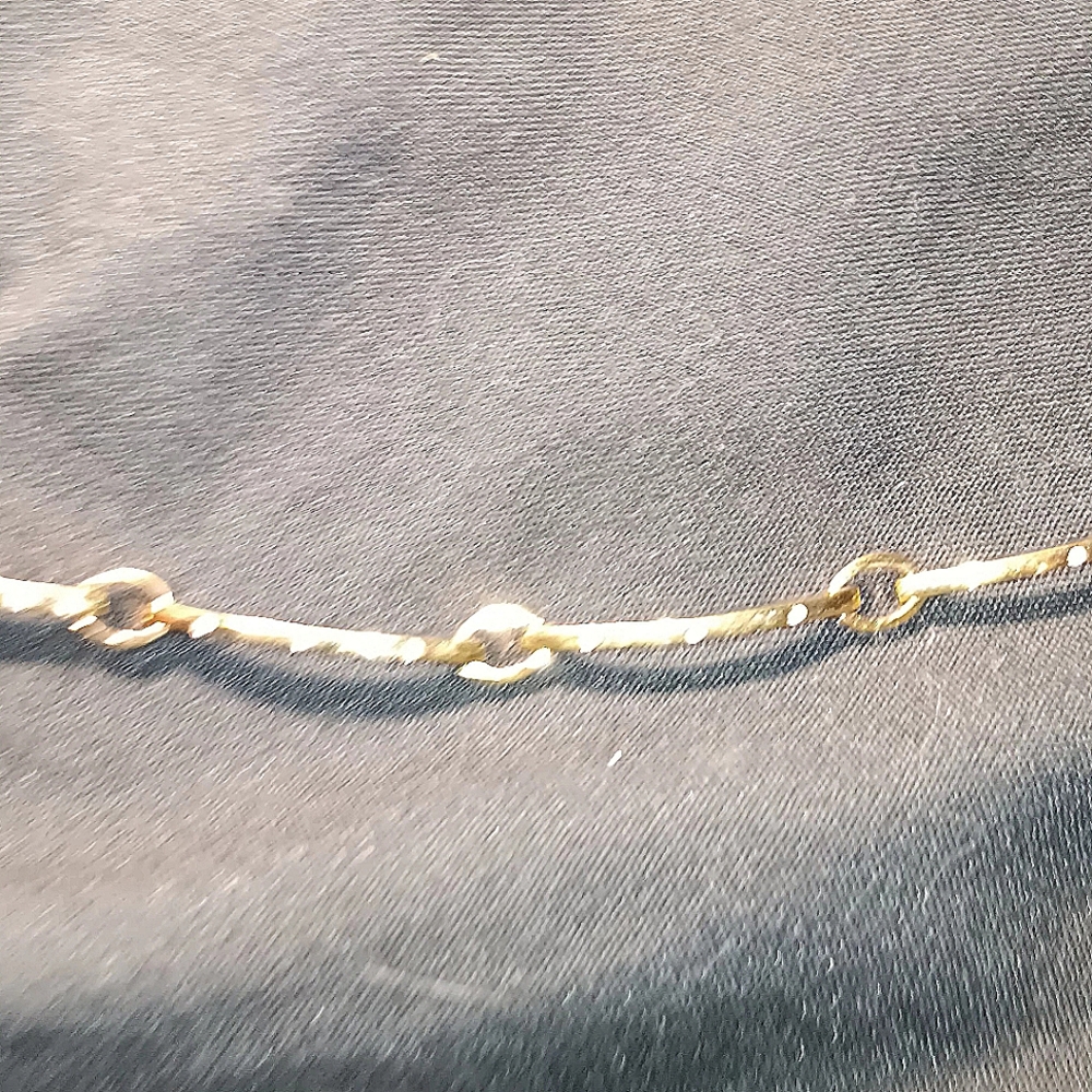 Gold bar link bracelet with tiny xls